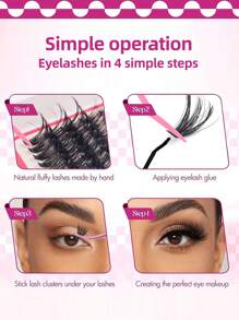 280 片蓬松睫毛簇，40D+60D 浓密睫毛，8-16 毫米细单根睫毛，D 卷睫毛延长套件，适合初学者 - 黑色 - 查看 11