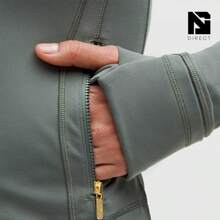 Lululemon Define Cropped Jacket Nulu-For Yoga Gym Running-Sweat-Wicking-Yoga-All Seasons Sport-Spring/Summer-Autumn/Winter-Prefect Thanks Giving Day & Chrismas Gift - Dark Forest/Gold - View 5