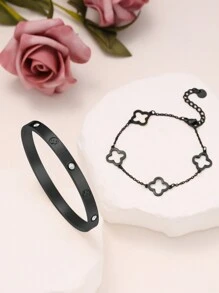 Titanium Steel Bracelet, Mirror Polished, Vacuum Plated, Won't Fade Easily, Zirconia Bracelet, Fashion Classic Style, Suitable For Daily Wear, Weddings, School Formal