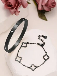 Titanium Steel Bracelet, Mirror Polished, Vacuum Plated, Won't Fade Easily, Zirconia Bracelet, Fashion Classic Style, Suitable For Daily Wear, Weddings, School Formal