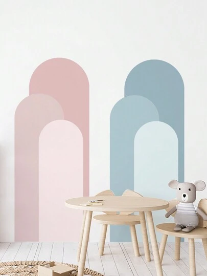 1/2 st skala och sticka bågmural tapeter, självhäftande avtagbar tapet, lämplig för pojkeflicka sovrum, dagis, dagis, skola, inredning i sovsal, 19,69*47,24 tum