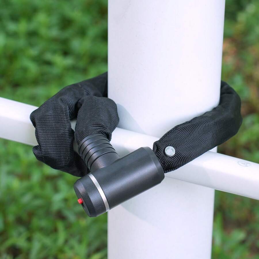 Bicycle Chain Lock, Combination Bicycle Chain Lock With Key, Heavy Duty Anti-Theft High Security Bicycle Lock, Perfect For Bicycles, Motorcycles, Scooters, Bikes, Doors, Fences Or Gates, 10mm, Black - 2.79 Ft Combination Bicycle Chain Lock with 2 Keys Black - 查看 1