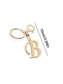 1 pieza Llavero con letra de oro avanzado y elegante, colgante con letra tridimensional, llavero clásico y simple, decoración, accesorio de bolso, versátil para bolsos de trabajo, escuela, compras, mochilas, bolsos de mano, accesorio de bolso, adecuado para regalar a amigos, familia, parejas, novias, regalos importantes, recuerdos de vacaciones