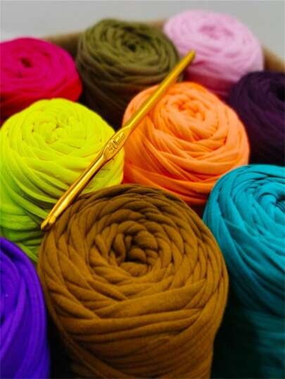 1 Spool Woven Fabric Yarn, Suitable For Crochet And Weaving Bags, Cushions, Dolls, Crafts, Pet Supplies, Handmade Gifts For Valentine's Day, Women's Day, Accessories, No Pilling, Fade-Resistant, 200g Large Roll, DIY Crochet Rug