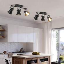 3-Lights Ceiling Track Lighting Fixtures,Can Used For Mirror Front Wall Lights, Adjustable Ceiling Spotlight,3-Light Vanity Lamp - Black - View 4