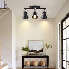 3-Lights Ceiling Track Lighting Fixtures,Can Used For Mirror Front Wall Lights, Adjustable Ceiling Spotlight,3-Light Vanity Lamp - Black - View 5
