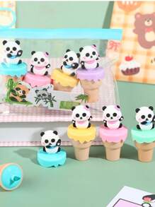 Bút huỳnh quang mini hình gấu trúc dễ thương Bút vẽ màu Macaron làm quà tặng Phong cách ngẫu nhiên - 6 màu - Xem 11