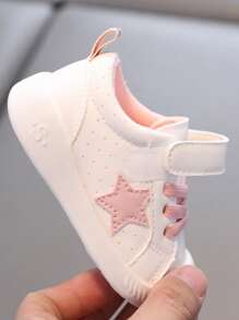 1 par de zapatos nuevos de primavera/otoño para niños pequeños de interior/exterior con suela blanda antideslizante, puntera redonda, suela protectora transpirable de malla, de fácil puesta y quitado con cinta mágica, estilo casual, adecuados para niños y niñas de 6 meses a 3 años