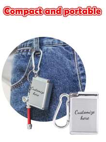 Customized Personalized Pull-Up Ashtray, Key Chain Cigarette Extinguisher, Compact & Portable, Mini Metal Ashtray Box, Suitable For Outdoor Traveling