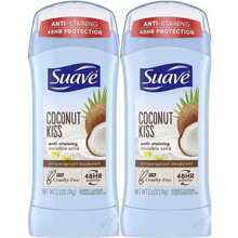 Suave Deodorant For Women, Coconut Kiss – Invisible Solid Antiperspirant Deodorant Stick, 48H Protection, Anti-Staining, Cruelty-Free, Scented, 2.6 Oz Pack Of 2 - Nhiều màu - Xem 1