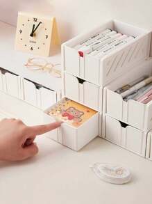 1 件笔记本电脑支架收纳盒，日式桌面收纳架，适用于文具、浴室、办公室、学校学生 - 彩色 - 查看 1