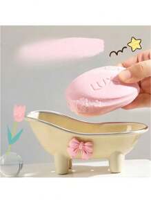 蝴蝶皂盒浴缸皂盘 - 可爱创意皂盘架，台面排水皂盒浴室配件，节省空间的设计，适用于有组织的浴室台面家居浴室装饰秋季装饰返校