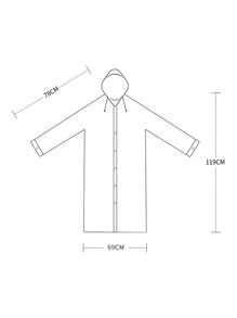 Portable Waterproof Rain Coat Trench Coat - 黑色 - 查看 7