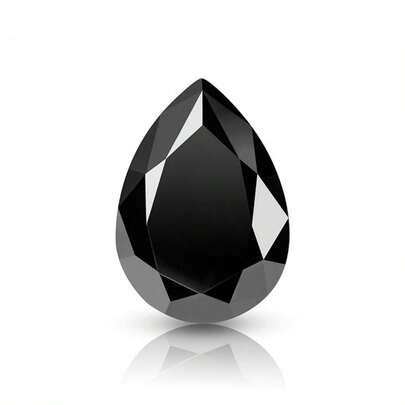 1pc 100% Pure Moissanite, Black D Color, Pear Cut, VVS1 Clarity, With GRA Certificate, DIY