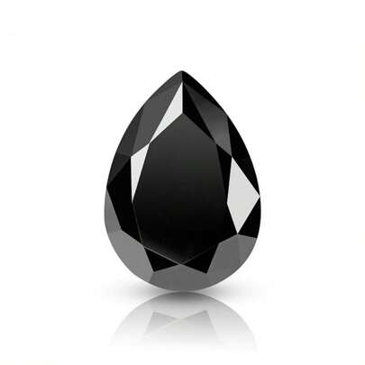 1pc 100% Pure Moissanite, Black D Color, Pear Cut, VVS1 Clarity, With GRA Certificate, DIY