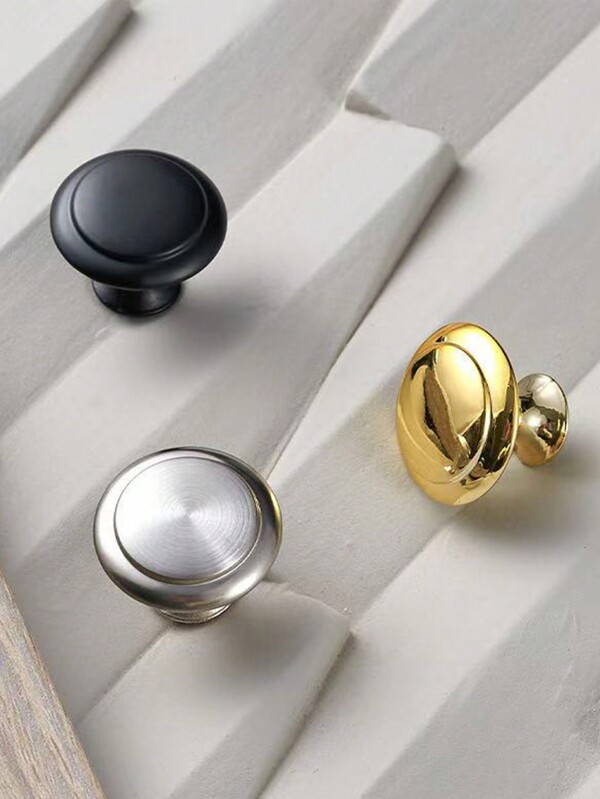 1pc/6pcs Simple Single Hole Drawer Pull, Suitable For Cabinet, Drawer, Bedside Table, Wardrobe, Furniture, Shoe Cabinet, Metal Material Hardware Handle, Handle Comes With Screws