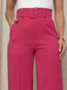 Women Pants - Rose Red - View 4