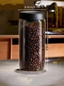 1pc Airtight Vacuum Glass Canister For Coffee Beans, Storage Jar For Coffee Powder, Tea Leaves - Multicolor - View 9
