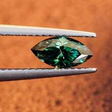 100% Moissanite, Green D Color, Marquise Cut, VVS1 Clarity, Loose Stone, Suitable For Jewelry Making, Comes With GRA Certificate, DIY - Green - View 4