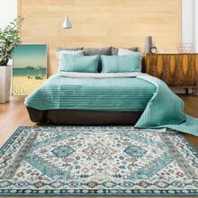 Vintage-Teppich, Flächenteppich, rutschfest, fusselfrei, für den Innenbereich, niedriger Flor, dünner Teppich für Eingangsbereich, Schlafzimmer, Wohnzimmer, Heimdekoration