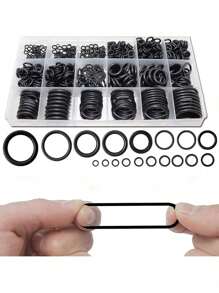 200/225pcs Oil-Resistant Rubber O-Rings Combination Set In 18 Sizes For Sealing Gaskets,Perfect For Automotive, Plumbing, And Air/Gas - Black - View 2