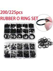 200/225pcs Oil-Resistant Rubber O-Rings Combination Set In 18 Sizes For Sealing Gaskets,Perfect For Automotive, Plumbing, And Air/Gas - Black - View 10