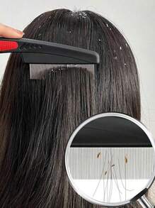 1PC Fine And Dense-Toothed Comb Suitable For Children, It Is Ideal For Hair Care, Helping To Remove Lice And Dandruff. It Is Suitable For Use In Travel, Outdoors, Sports, Office, School, And Also For Hair Clips And Hair Accessories. - Multicolor - View 2