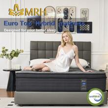 MRH 12"Inch Twin Full Queen King Pocketed Coil Black Box Mattress Hybrid Attress Innerspring Mattress Hotel Mattress