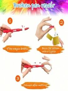 1 Set Of 6 Mixed Color Plastic Crayons, Washable And Erasable Multi-Functional Crayons, Suitable For Drawing