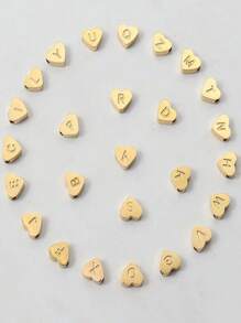 1 bucată de modă din oțel inoxidabil în formă de inimă A-Z, 26 de litere englezești pot fi ajustate liber Snurghie de mână pentru femei, cadou de Ziua Îndrăgostiților, potrivit pentru fete, îmbrăcăminte zilnică de petrecere, bijuterii de mână