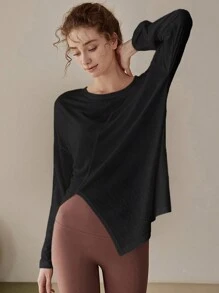 Women's Loose Yoga Top For Autumn/Winter, Running, Workout, Pilates, Long Sleeve Fitness Cover Up