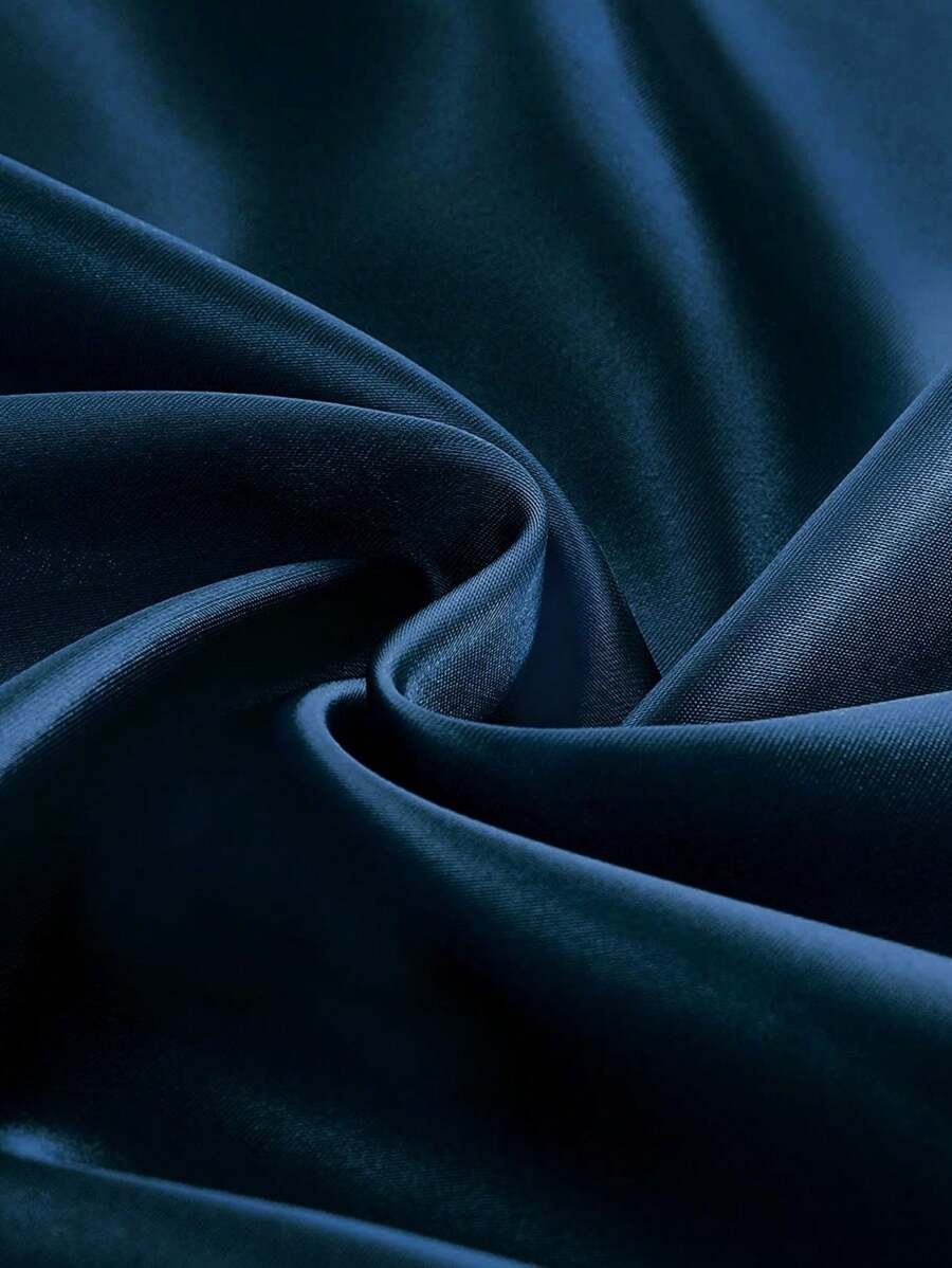 1pc Navy Blue Satin Fabric For DIY Handmade Bridal Gown, Suitable For Wedding, Birthday Party, Room Decor, Outdoor