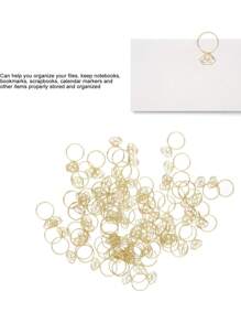 20PCS Diamond Ring Shape Paperclips With Clear Case, Rose Gold/Gold, Notepad Holder Fun Office Supplies College Gifts Wedding Decoration