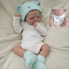 48 厘米逼真的新生婴儿娃娃，具有灵活的 3D 油漆肤色和静脉，19 英寸新生儿全柔软触感乙烯基娃娃圣诞节礼物（部分零件随机，包括奶嘴、奶瓶、尿布、发饰和衣服套装），重生婴儿娃娃，逼真的婴儿娃娃，婴儿娃娃 - 珊瑚橙 - 查看 7