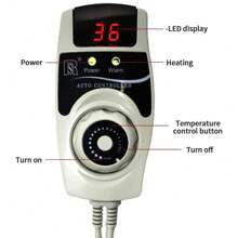 Esterilla calefactora de infrarrojos lejanos con almohadilla de piedra de germanio y turmalina natural para aliviar el dolor de espalda con controlador - Tipo de Enchufe A USA (110-127V) - Ver 6