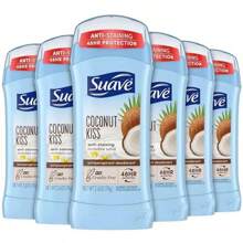 Suave Deodorant For Women, Coconut Kiss – Invisible Solid Antiperspirant Deodorant Stick, 48H Protection, Anti-Staining, Cruelty-Free, Scented, 2.6 Oz Pack Of 6 - Nhiều màu - Xem 1
