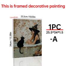 1 tấm Poster Suy ngẫm trong bồn tắm, Nghệ thuật Light Academia, Tranh in Halloween theo phong cách Gothic, Nghệ thuật treo tường Pretty Whimsigoth, Quà tặng cho người yêu mèo đen, Áp phích vải, Trang trí tường bằng vải cho nhà, Phòng khách, Phòng ngủ, Nhà bếp, Phòng tắm - Nhiều màu - Xem 12