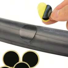 10pcs Glue-Free Adhesive Bicycle Tire Repair Patch: Quick Fix For Mountain Road Bikes - Inner Tube Protection Pads - Black - View 4