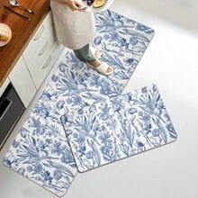 1 件家居装饰、房间装饰、浴室装饰、浴室垫、防滑浴垫、厨房装饰、厨房垫、浴室套装、入口地毯、门垫、柔软毛绒表面、家居装饰、抗疲劳垫、花卉图案地毯、奢华简约、农舍风格、柔软舒适的表面、放松双脚、减少疲劳地毯户外地毯门垫秋季装饰浴室配件返校入口装饰 - 藍色 - 查看 6