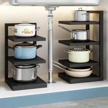 One Pot Rack, Stainless Steel Pot Rack Under Sink, Stable Multi-Tier Rack, Easy To Install And Adjustable Storage Organizer For Pots And Pans, Kitchen Organizer And Storage Rack, Kitchen Accessories