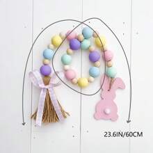 Farmhouse Easter Bunny Wood Bead Garland, Easter Decor, Easter Tiered Tray Decor, Easter Tray Decoration, Spring Decor, Beaded Garland, Garland With Tassel, Easter Gift Gifts Birthday Graduation