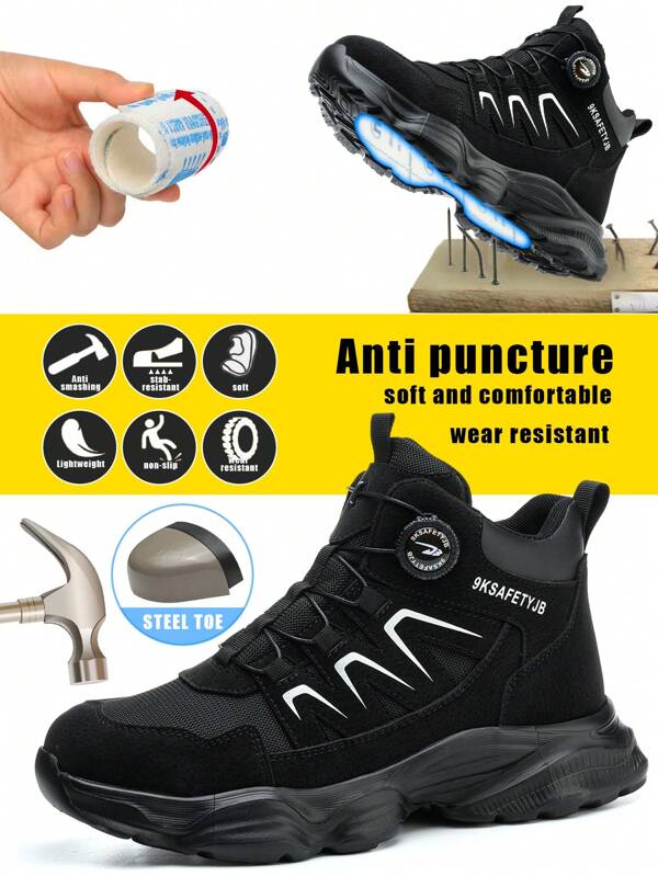 Cizme de siguranță la modă noi indestructibile, vârf de oțel, anti-impact, anti-alunecare, ghete de drumeție confortabile