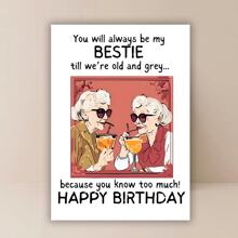 Biglietto di compleanno per la mia migliore amica - biglietto di compleanno divertente per la migliore amica - forniture artistiche uniche, 1 pezzo, Ritorno a scuola, Forniture scolastiche