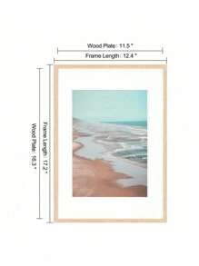1pc Real Solid Wood Art Picture Frame, Modern Home Decor, Suitable For A4, A3, 30*40CM Poster & Photo - Red Oak Natural Color - View 13