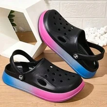 Women's Summer Perforated Shoes, Gradient Style, Anti-Slip, Wear-Resistant And Breathable, Fashionable