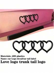 1 pièce Autocollant décoratif en forme de cœur pour logo de voiture sur le hayon arrière