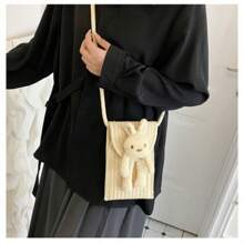 Khaki Mobile Phone Bag Messenger Bag KHAKI - White - View 1