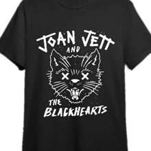 Joan Jett & The Blackhearts Graphic Cotton T-Shirt - Unisex Regular Fit Crew Neck Knit Tee For Summer, Casual & Sports Wear, Breathable & Moisture-Wicking 220  Fabric, Ideal For Beach & Outdoor Activities - màu đen - Xem 1