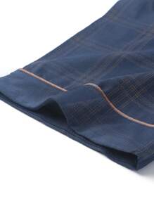 2pcs/Set Men Summer Sleepwear Lightweight Short Sleeve Cardigan Top And Shorts, Breathable Moisture-Wicking Pajama Set