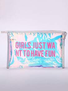 Transparent Laser Makeup Bag, Shiny Cosmetic Bag, Waterproof Travel Toiletry Bag - Suitable For Daily Use And Parties